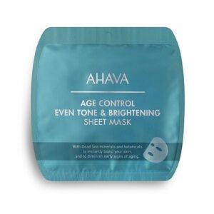 AHAVA AGE CONTROL Odos toną vienodinanti ir šviesinanti lakštinė veido kaukė, 1 vnt.